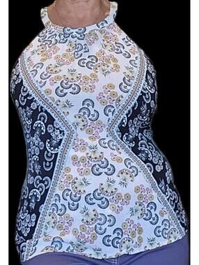 Pale Sky Womans Flowy Tank Top. Large EUC